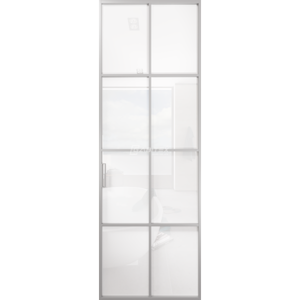 Дверь алюминиевая GABITEX 12 BIANCO│CHROME MATT