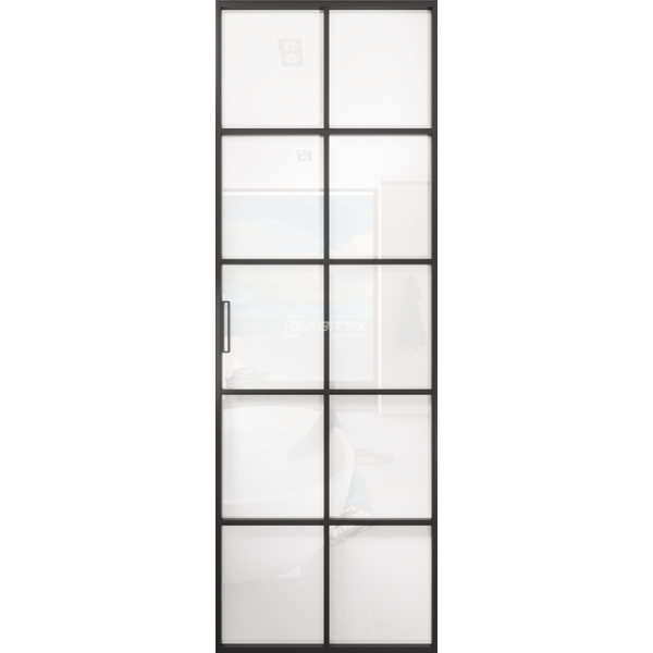 Дверь алюминиевая GABITEX 13 BIANCO│BLACK EDITION