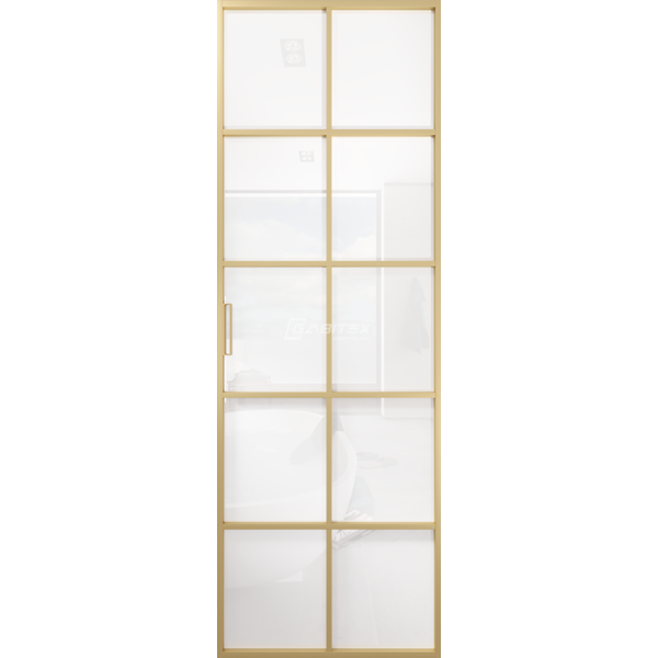 Дверь алюминиевая GABITEX 13 BIANCO│GOLD MATT