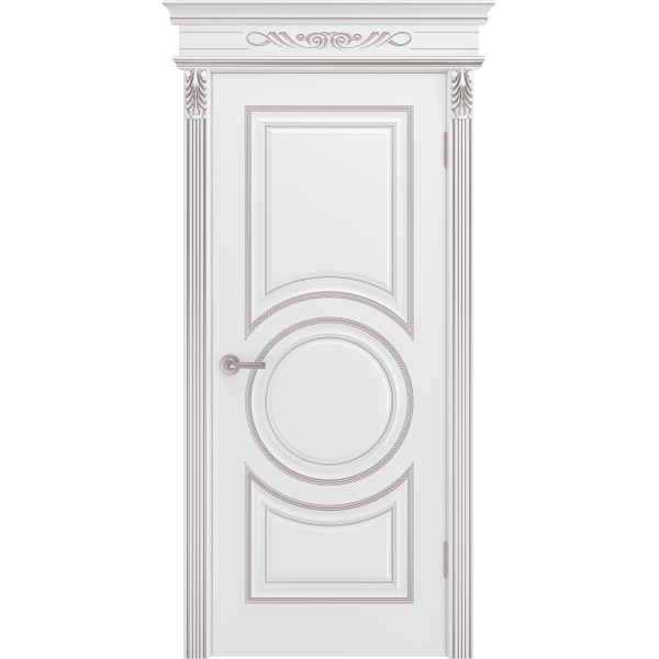 Дверь BP-Doors Рондо В0 ДГ Белая с патиной