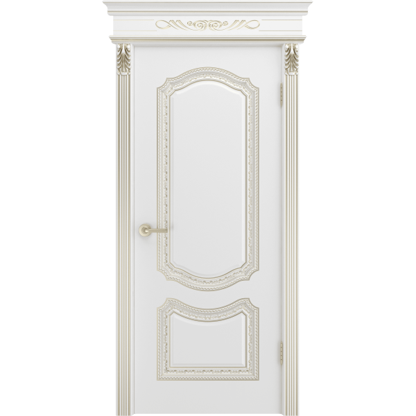 Дверь BP-Doors Сюита В1 ДГ Белая эмаль с патиной