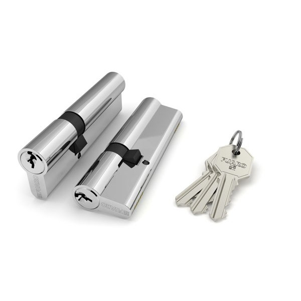 Цилиндровый механизм Fuaro 100 CA 105 mm (30+10+65) CP хром 3 кл.