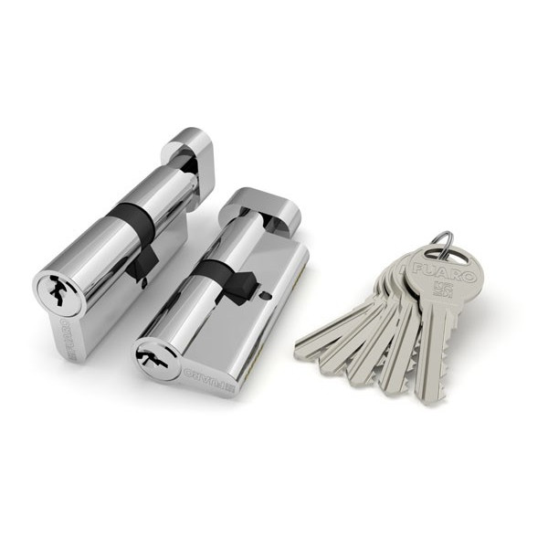 Цилиндровый механизм Fuaro с вертушкой R302/60 mm (25+10+25) CP хром 5 кл.