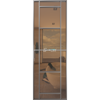 Дверь алюминиевая GABITEX 28 BRONZE│CHROME MATT