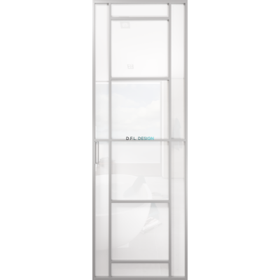 Дверь алюминиевая GABITEX 28 BIANCO│CHROME MATT