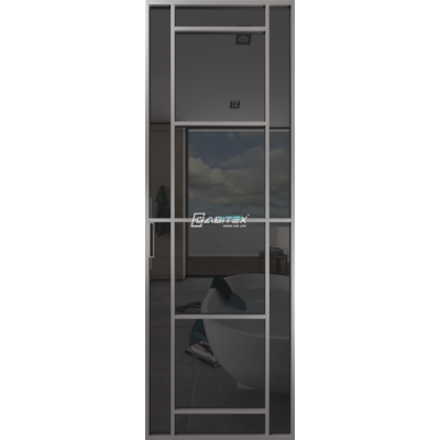 Дверь алюминиевая GABITEX 28 GREY│CHROME MATT