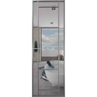 Дверь алюминиевая GABITEX 28 TRANSPARENT CLEAR│CHROME MATT