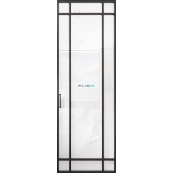 Дверь алюминиевая GABITEX 14 BIANCO│BLACK EDITION