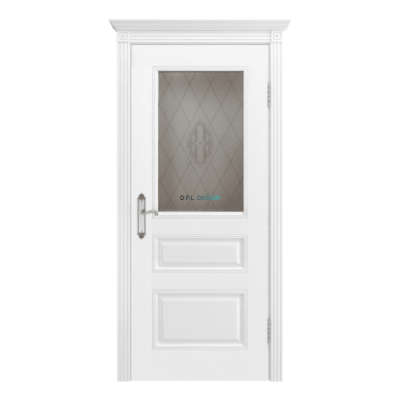 Дверь BP-Doors Трио R-0 В1 ДО Белая эмаль без патины