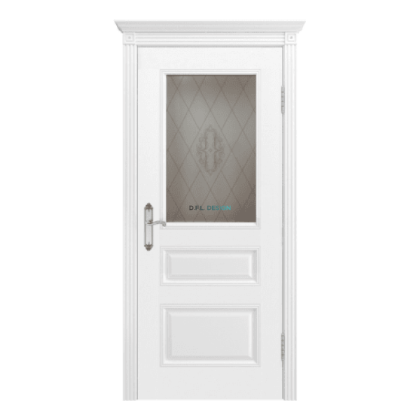 Дверь BP-Doors Трио R-0 В1 ДО Белая эмаль без патины