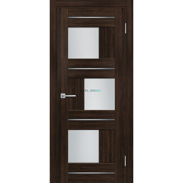 Дверь Profilo Porte PSL-13 сан-ремо Шоколад со стеклом Белый сатинат купить