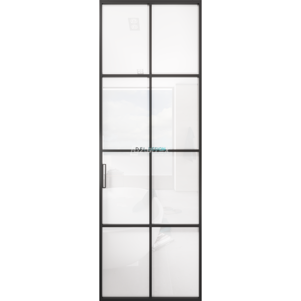 Дверь алюминиевая GABITEX 12 BIANCO│BLACK EDITION
