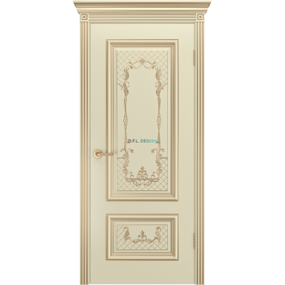 Дверь BP-Doors Дуэт R-0 В3 ДГ Слоновая кость с патиной