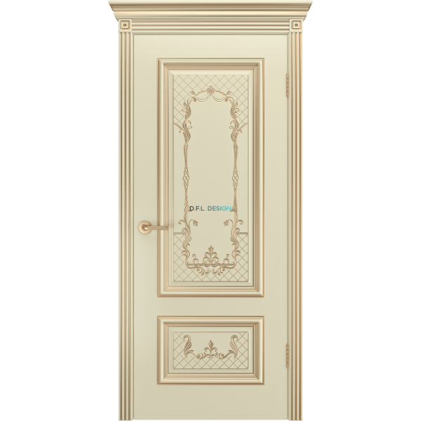 Дверь BP-Doors Дуэт R-0 В3 ДГ Слоновая кость с патиной