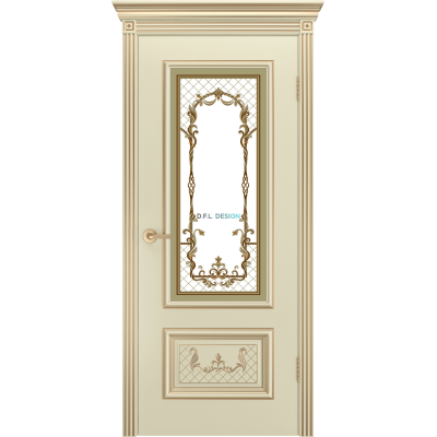 Дверь BP-Doors Дуэт R-0 В3 ДО Слоновая кость с патиной