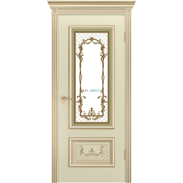 Дверь BP-Doors Дуэт R-0 В3 ДО Слоновая кость с патиной
