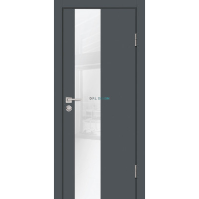 Дверь Profilo Porte P-6 Графит со стеклом Белоснежный лакобель купить Дверь Profilo Porte P-6 Графит со стеклом Белоснежный лакобель купить