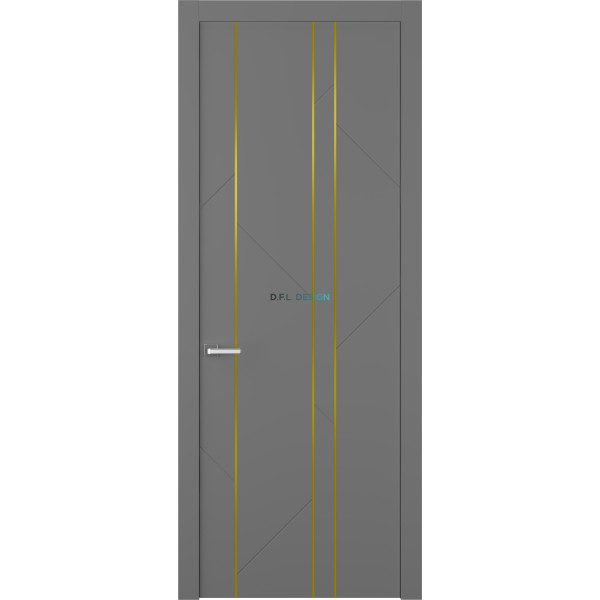 Дверь межкомнатная Belwooddoors Флекс ДГ Графит золотой молдинг