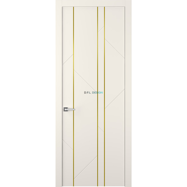 Дверь межкомнатная Belwooddoors Флекс ДГ Жемчуг золотой молдинг