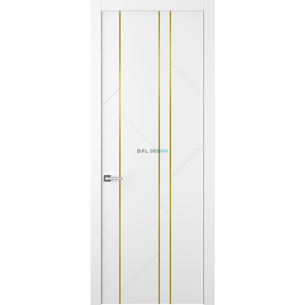 Дверь межкомнатная Belwooddoors Флекс ДГ Белый золотой молдинг