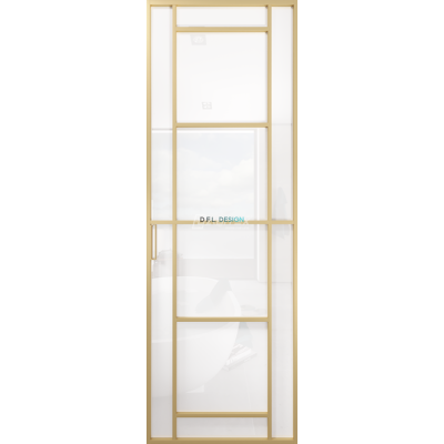 Дверь алюминиевая GABITEX 28 BIANCO│GOLD MATT