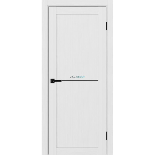 Дверь Optima Porte Турин 502АПП молдинг SB.11 эко-шпон Белый Лёд
