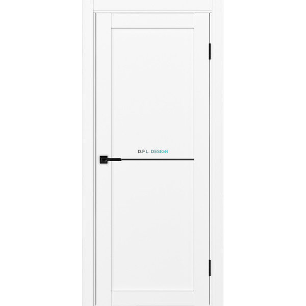 Дверь Optima Porte Турин 502АПП молдинг SB.11 эко-шпон Белый снежный