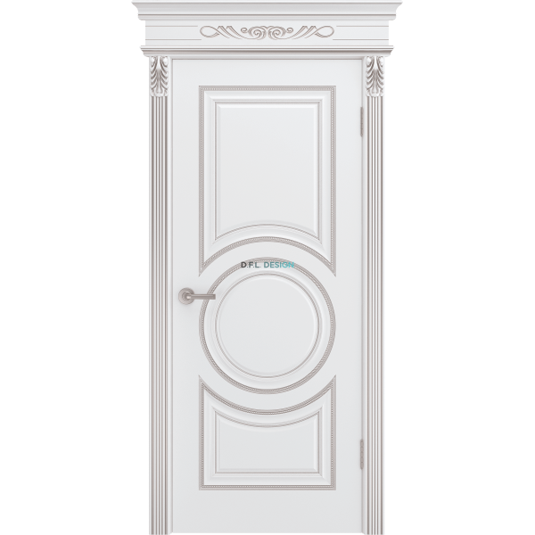Дверь BP-Doors Рондо В0 ДГ Белая с патиной