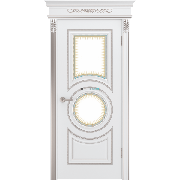 Дверь BP-Doors Рондо В0 ДО Белая с патиной