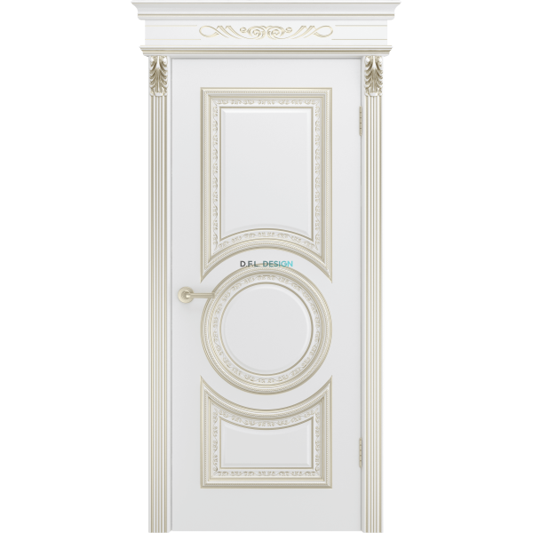 Дверь BP-Doors Рондо В2 ДГ Белая эмаль с патиной