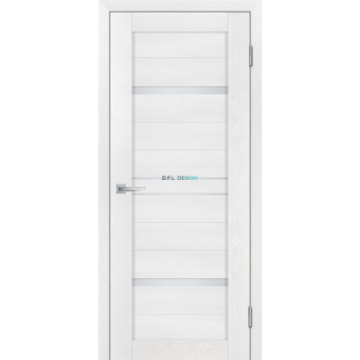 Дверь Stabile Porte Деко-18 nanotex soft Белый тик со стеклом Белый сатинат