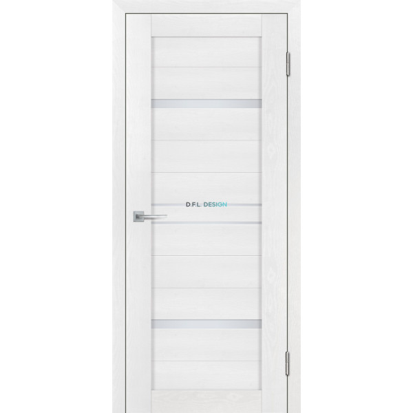 Дверь Stabile Porte Деко-18 nanotex soft Белый тик со стеклом Белый сатинат