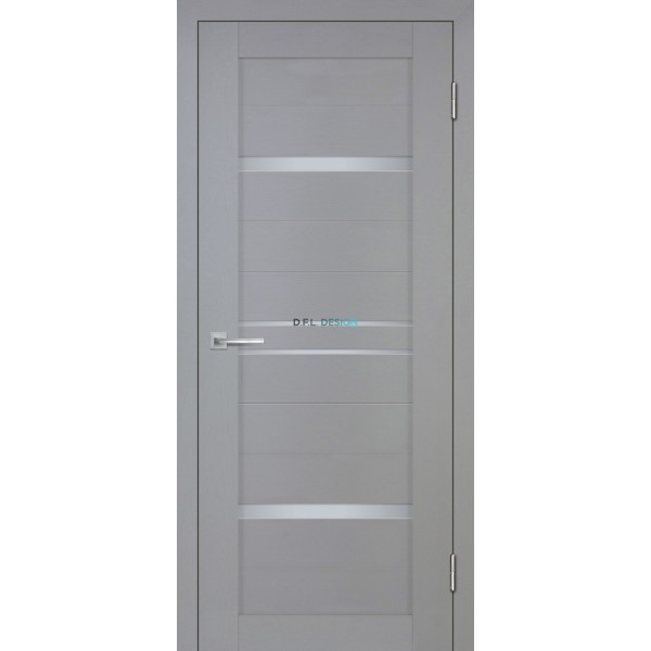 Дверь Stabile Porte Деко-18 nanotex soft Серый тик со стеклом Белый сатинат
