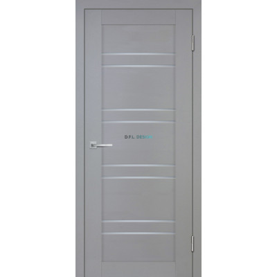 Дверь Stabile Porte Деко-19 nanotex soft Серый тик со стеклом Белый сатинат