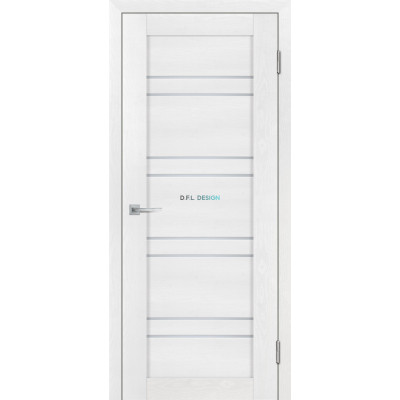 Дверь Stabile Porte Деко-19 nanotex soft Белый тик со стеклом Белый сатинат