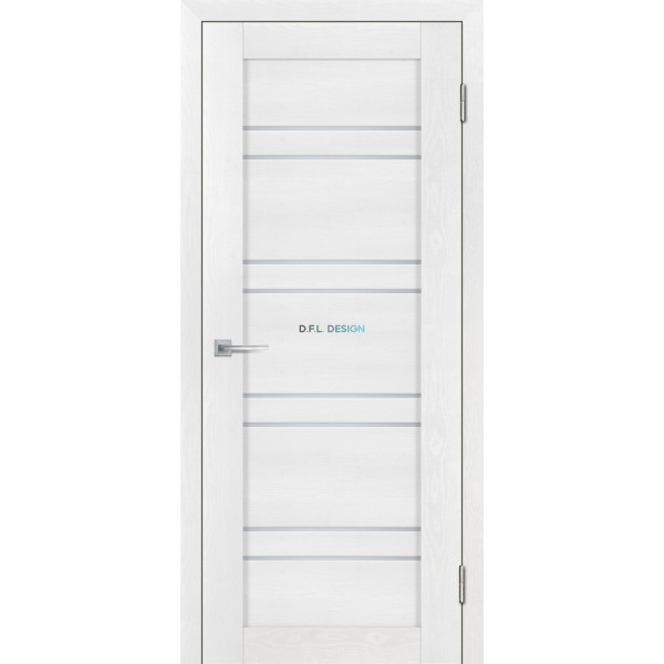Дверь Stabile Porte Деко-19 nanotex soft Белый тик со стеклом Белый сатинат