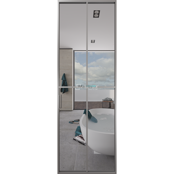 Дверь алюминиевая GABITEX 10 TRANSPARENT CLEAR│CHROME MATT