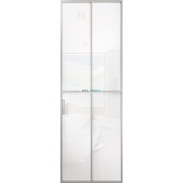 Дверь алюминиевая GABITEX 10 BIANCO│CHROME MATT