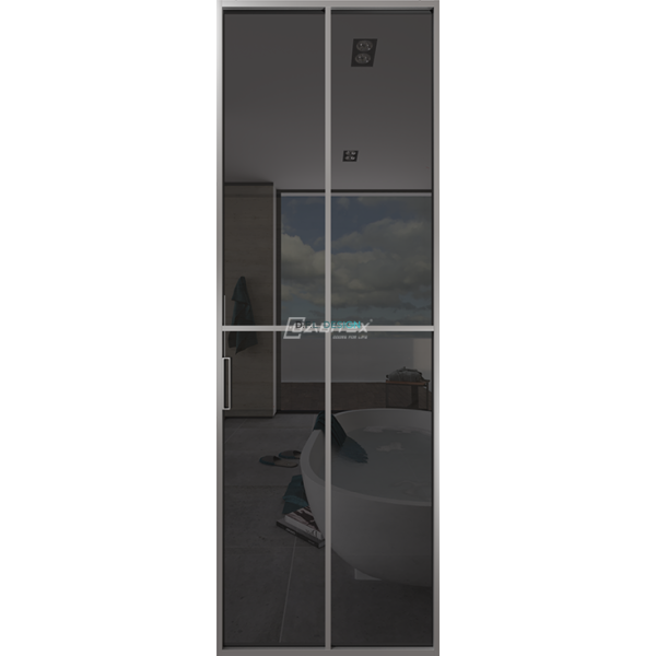Дверь алюминиевая GABITEX 10 GREY│CHROME MATT