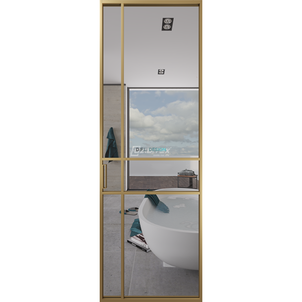 Дверь алюминиевая GABITEX 15 TRANSPARENT CLEAR│GOLD MATT