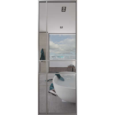 Дверь алюминиевая GABITEX 15 TRANSPARENT CLEAR│CHROME MATT