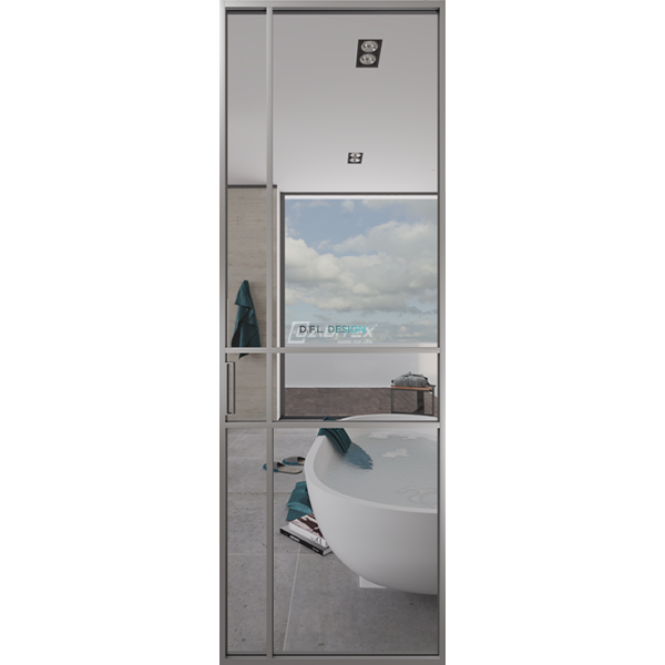 Дверь алюминиевая GABITEX 15 TRANSPARENT CLEAR│CHROME MATT