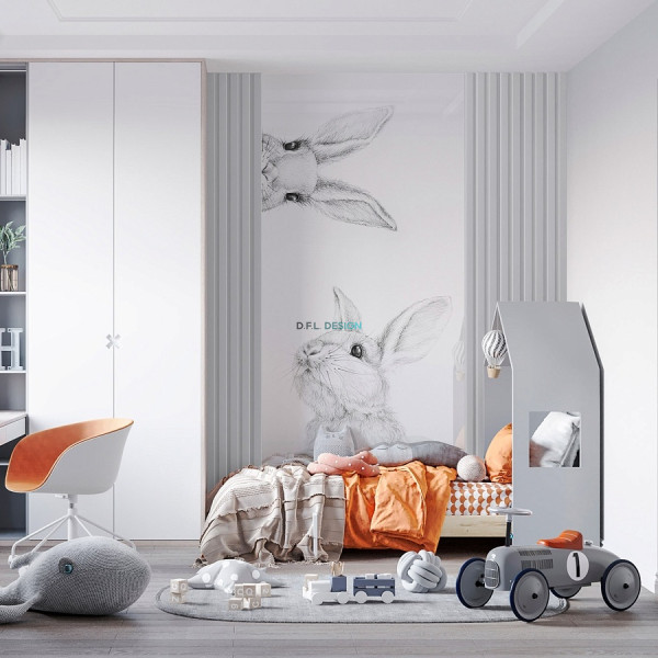 Дизайн-панель WonderMax KIDS WHITE RABBITS