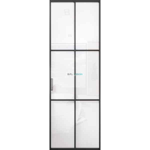 Дверь алюминиевая GABITEX 11 BIANCO│BLACK EDITION