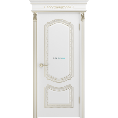 Дверь BP-Doors Сюита В1 ДГ Белая эмаль с патиной