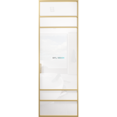 Дверь алюминиевая GABITEX 05 BIANCO│GOLD MATT