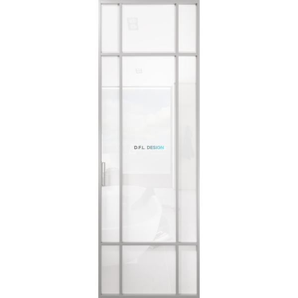Дверь алюминиевая GABITEX 16 BIANCO│CHROME MATT