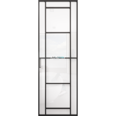 Дверь алюминиевая GABITEX 28 BIANCO│BLACK EDITION