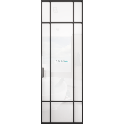 Дверь алюминиевая GABITEX 16 BIANCO│BLACK EDITION