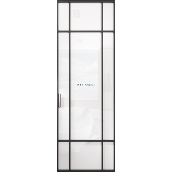 Дверь алюминиевая GABITEX 16 BIANCO│BLACK EDITION